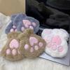 2026 Autumn Winter Kawaii Plush Cat Claw Paw Gloves Warm Soft Short Fingerless Fluffy Bear Mittens Costume Half Finger Gloves