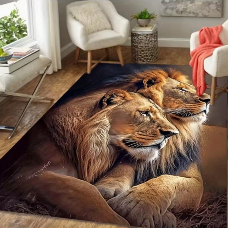 Wolfsfamilie Muster Teppich für Wohnzimmer Schlafzimmer Innenhof Dekoration Großer Teppich Außen Teppiche