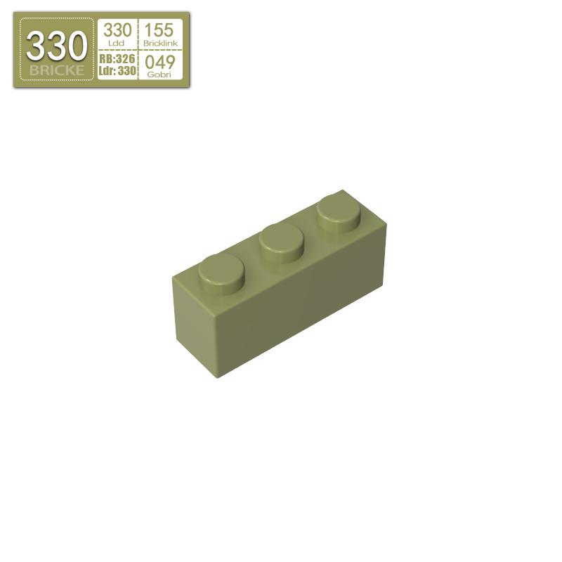 BRICKE 1x3 Brick, Compatible with Lego 3622 MOC DIY Building Blocks 50g (approx. 40 pcs)