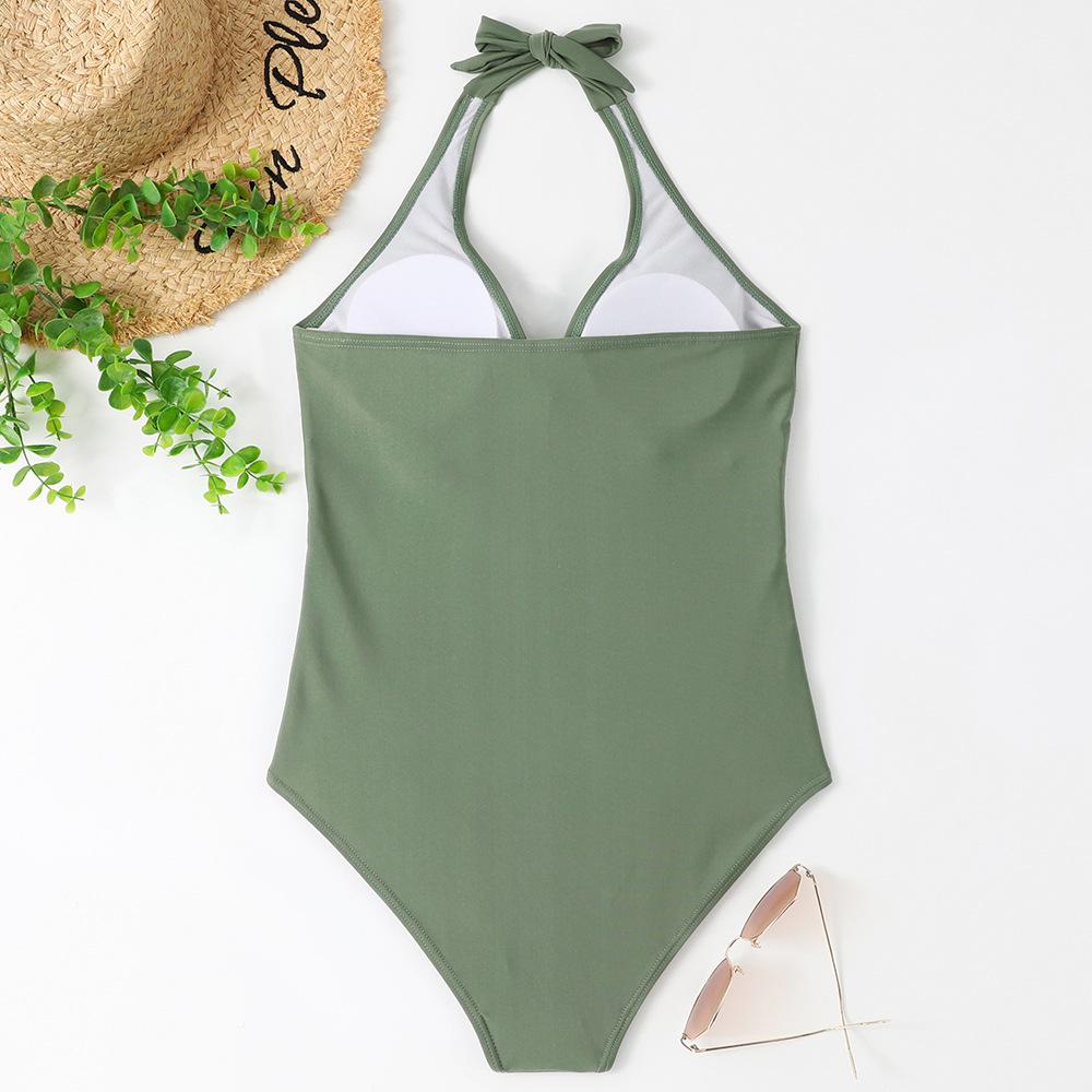Women's Tight-fitting Backless Sexy Cross-color One-piece Swimsuit