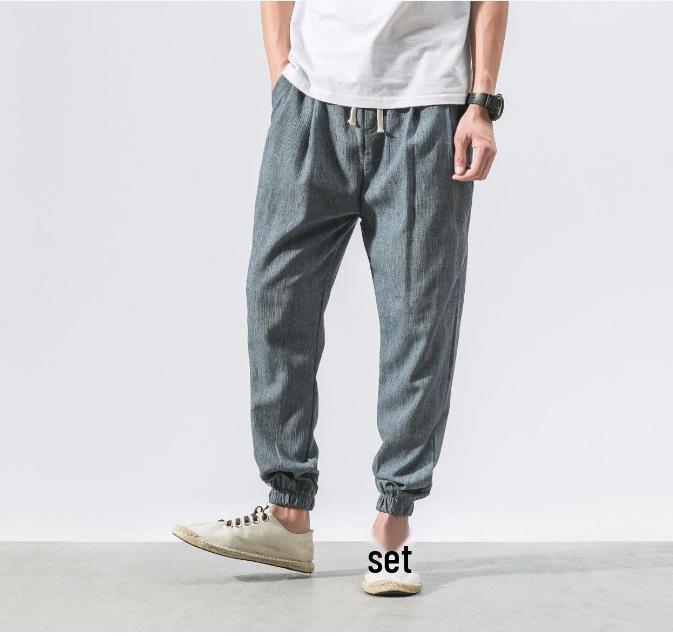 2024 Men's Plus Size Linen Japanese Style Harem Pants - Casual Chinese Lantern Joggers