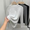 Stand-up collar bottoming shirt women's 2025 autumn clothing new women's clothing design sense splicing elastic inner tight long-sleeved top