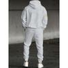 Fashionable Men's Casual Suit with Flag Pattern Printed Drawstring Hoodie and Drawstring Sports Pants Set, Suitable for Outdoor Travel