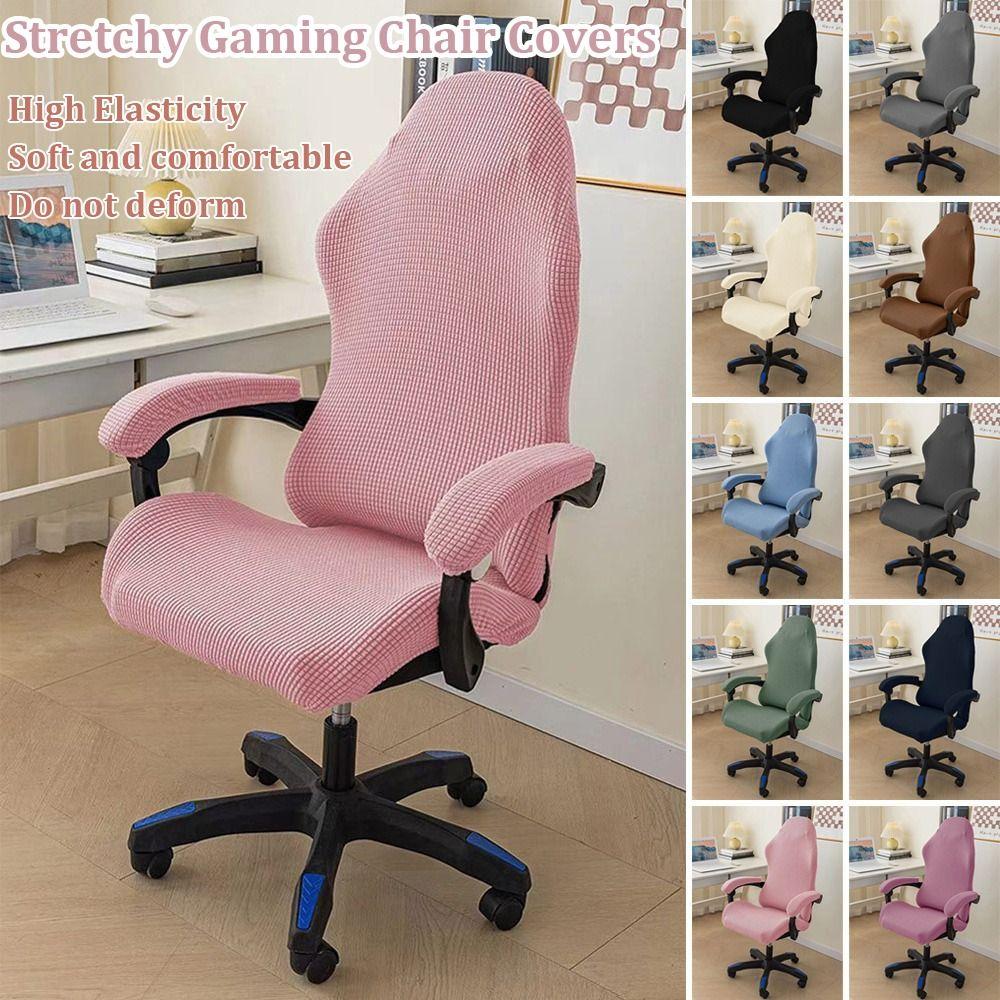 Stretchy Gaming Chair Covers Thicken with Armrest Protection Chair Cover Set Breathable Wear-resistant Seat Protect Cover