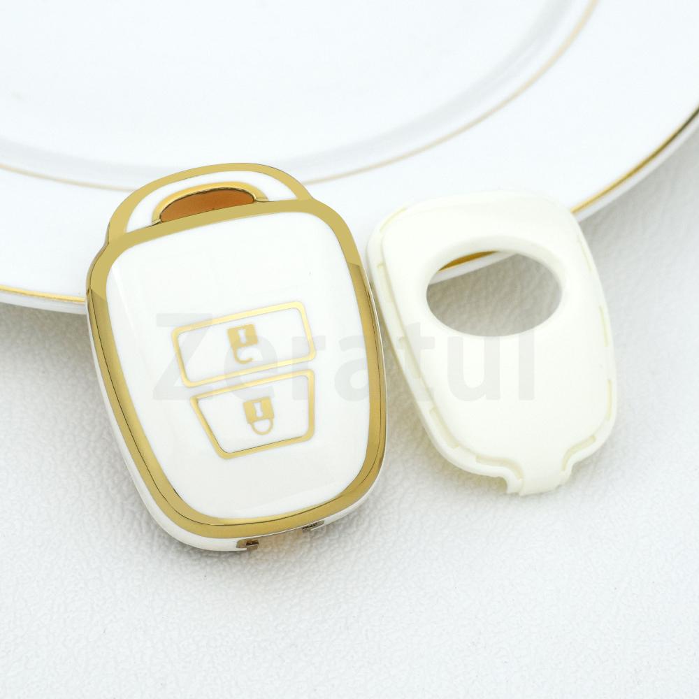 Fashion Tpu Silver Edge Car Key Shell Case Fob Cover For Toyota Rav4 Hiace Land Cruiser Aqua Ractis Corolla Vitz Accessories
