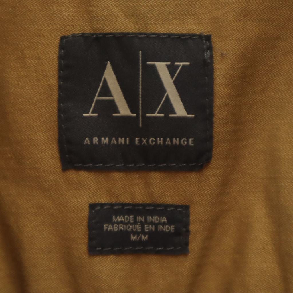 Armani Exchange Long Sleeve Cotton Shirt M Camel Elbow Patch Men's Used