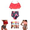 Premium Quality Swimwear Fashion Falbala Women High-waisted Bikini Set For Stylish Comfort