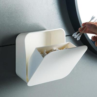 Multifunctional Creative Cotton Swab Storage Box Wall-mounted Cotton Pad Flip Dustproof Small Bathroom Supplies Plastic