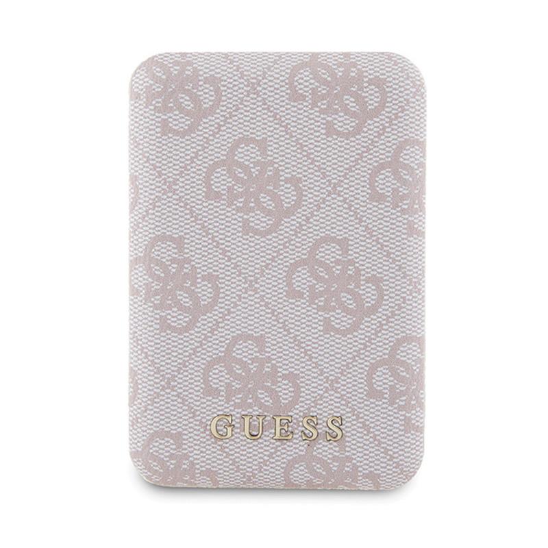 Guess Pack Bundle Magsafe 4G Metal Logo Dorado - Set de Funda + Power Bank 5000mAh Magsafe Iphone 14 Pro (Różowy)