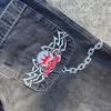 JNCO Jeans Vintage Hip Hop Loose Jeans Men's Gothic High Waist Wide Legs Pants Streetwear