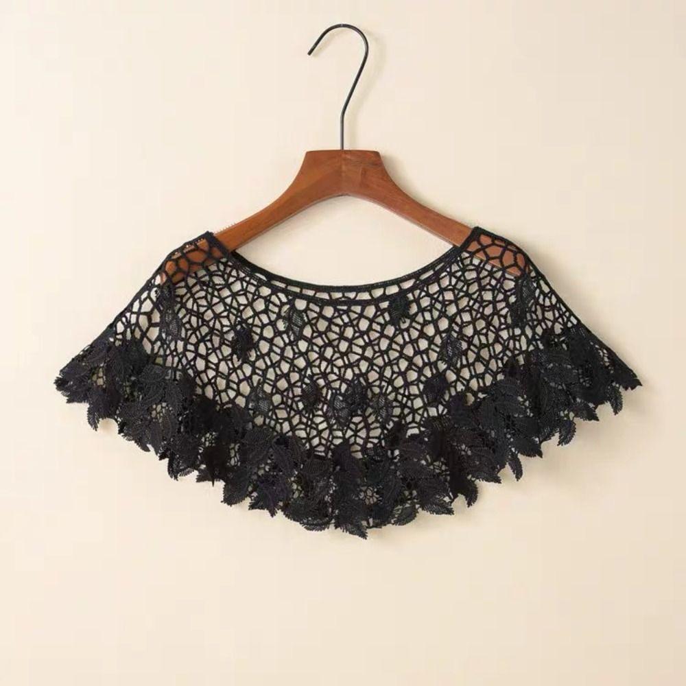 Cape Lace Scarf White Knitted Scarves All-match Hollow Out Crochet Shawl  Spring