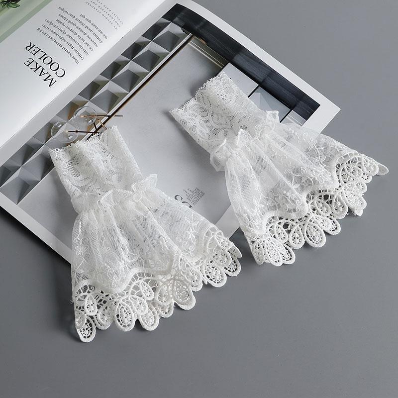 Big Lapel Lace Fake Collar Shirt White Fake False Collars Woman Removable Lady Detachable Collar and Cuff Faux Col Chemisie