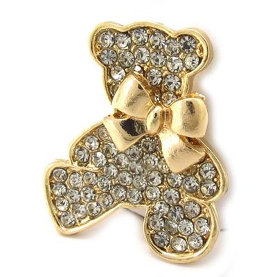 [R6754] - Goldene Designerbrosche „Teddy“ - 36 x 30 mm