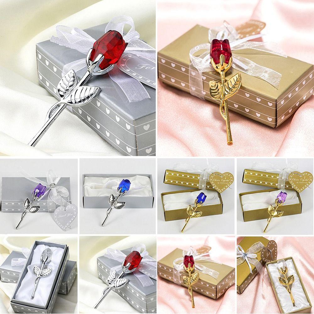 Party Valentines Day Gift Artificial Flower Imitation Flower Rose Artwork Crystal Rose Flower