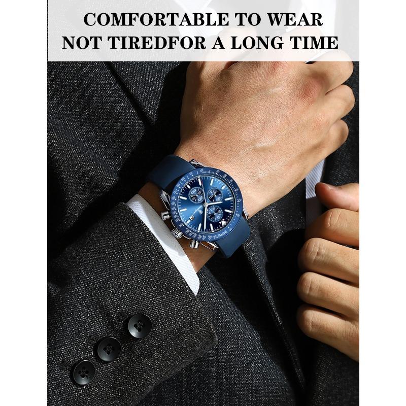 POEDAGAR Men Watch Fashion Sport Chronograph Silicone Quartz Watches Top Brand Luxury Waterproof Luminous Date Wristwatch