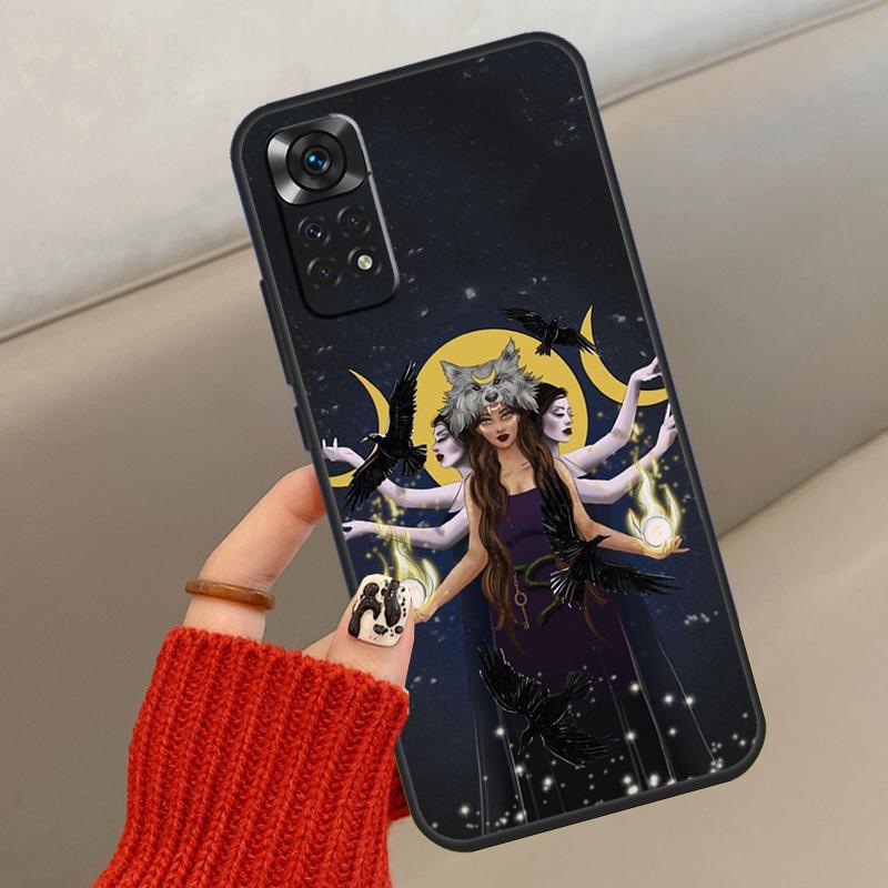 Triple Moon Goddess Hecate Tarot Card Case For Xiaomi Redmi Note 11 12 8 9 10 Pro 8T 9S 10S 11S Redmi 9A 9C 10 10A 10C Cover