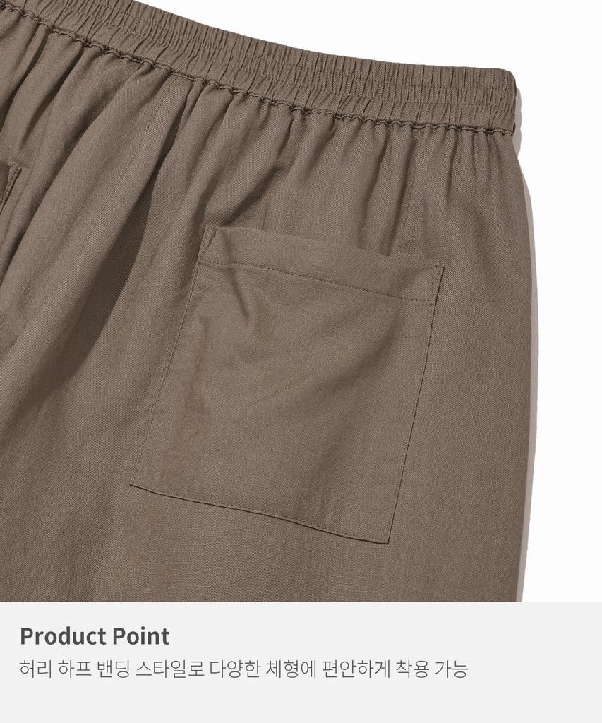 KIIMUIR (Women) Summer Semi-Wide Linen Pants_Deep Beige