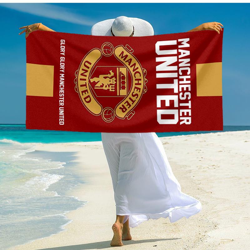 Ultra-Soft Beach Towel with Manchester United Theme,Ideal for Pool - Camping, Diving - Perfect Travel Essential, Vibrant Beach Towel.