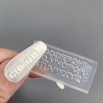 1PC 3D Silicone Nail Carving Mold English Letters Mould Stamping Design Gel Stencils DIY Manicure Accessory Tools Multi-Designs