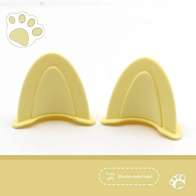 Soft ABS Bear Ear Helmet Decorations 1 Pair Adorable Appearance Easy to Install for Outdoor Riding Sports Helmets