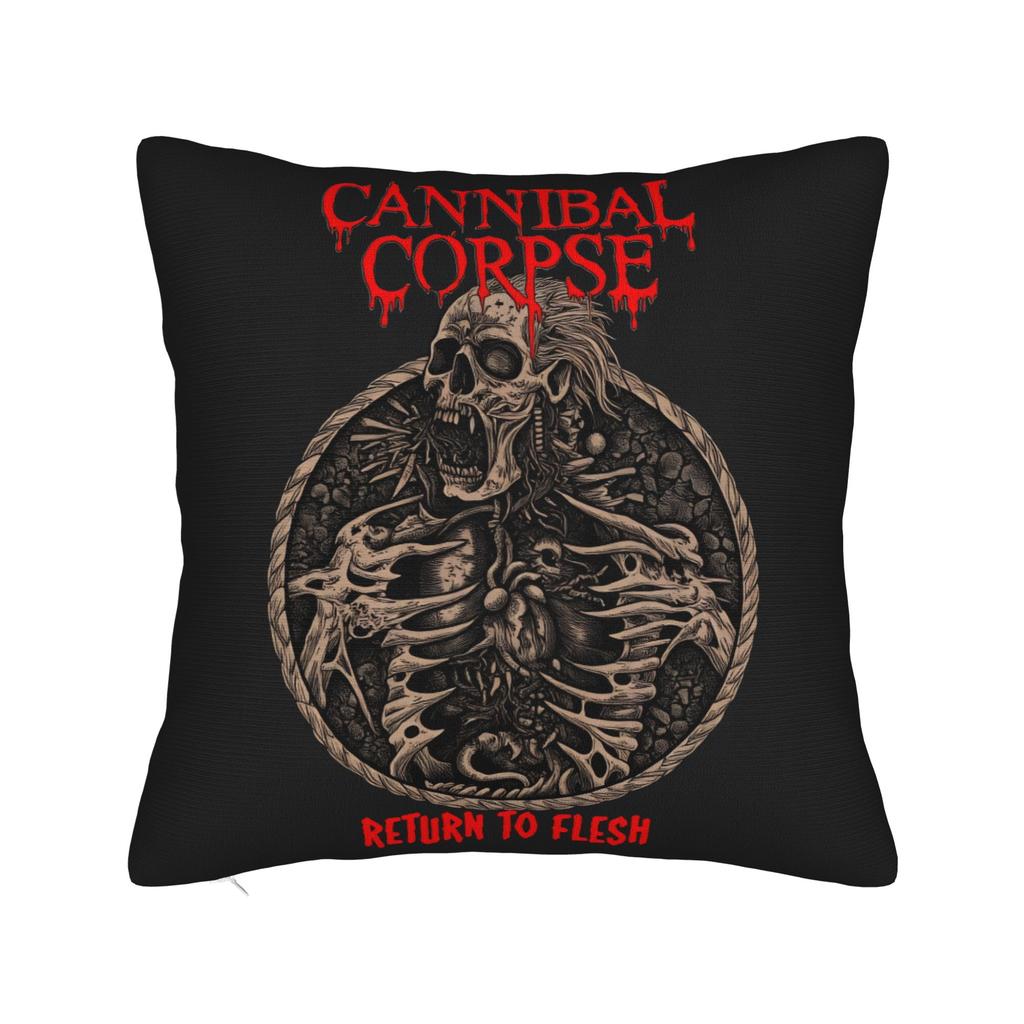 Pillow Case Death Metal Band Cannibal Corpse Soft Pillow Cover For Sofa Home Decoration Retro Trendy Pillowcases