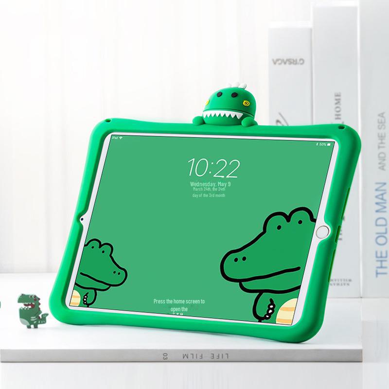 iPad 9/Air 4 Silicone Protective Case with Pen Slot - Cartoon Design for 10.9-inch, 10th Gen, and Mini 5/6 Tablets
