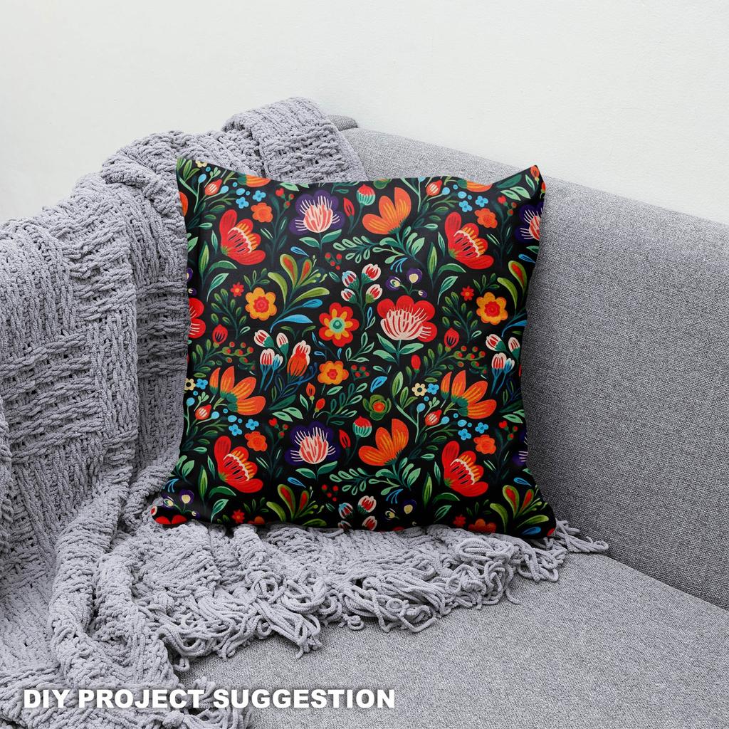 Royal Samt Stoff Polyester Zum Nähen - Motiv Blumen - Rdx2077