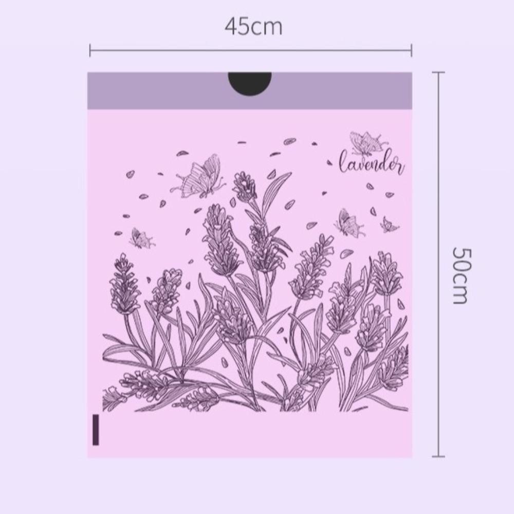 Large Capacity Lavender Scented Garbage Bags Colorful Print Purple Color Trash Bags Non-Tearable Plastic Drawstring Garbage Bags