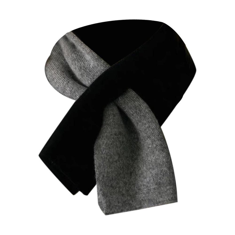 

Warm Cashmere Texture Scarf Knitted Texture Cross Scarf New Knitted Scarf Autumn Winter BalckGrey