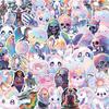 50PCS Cute Cartoon Holographic Graffiti Stickers Exquisite Sticker for Phone Computer Notebook Stationery DIY Toys Secret