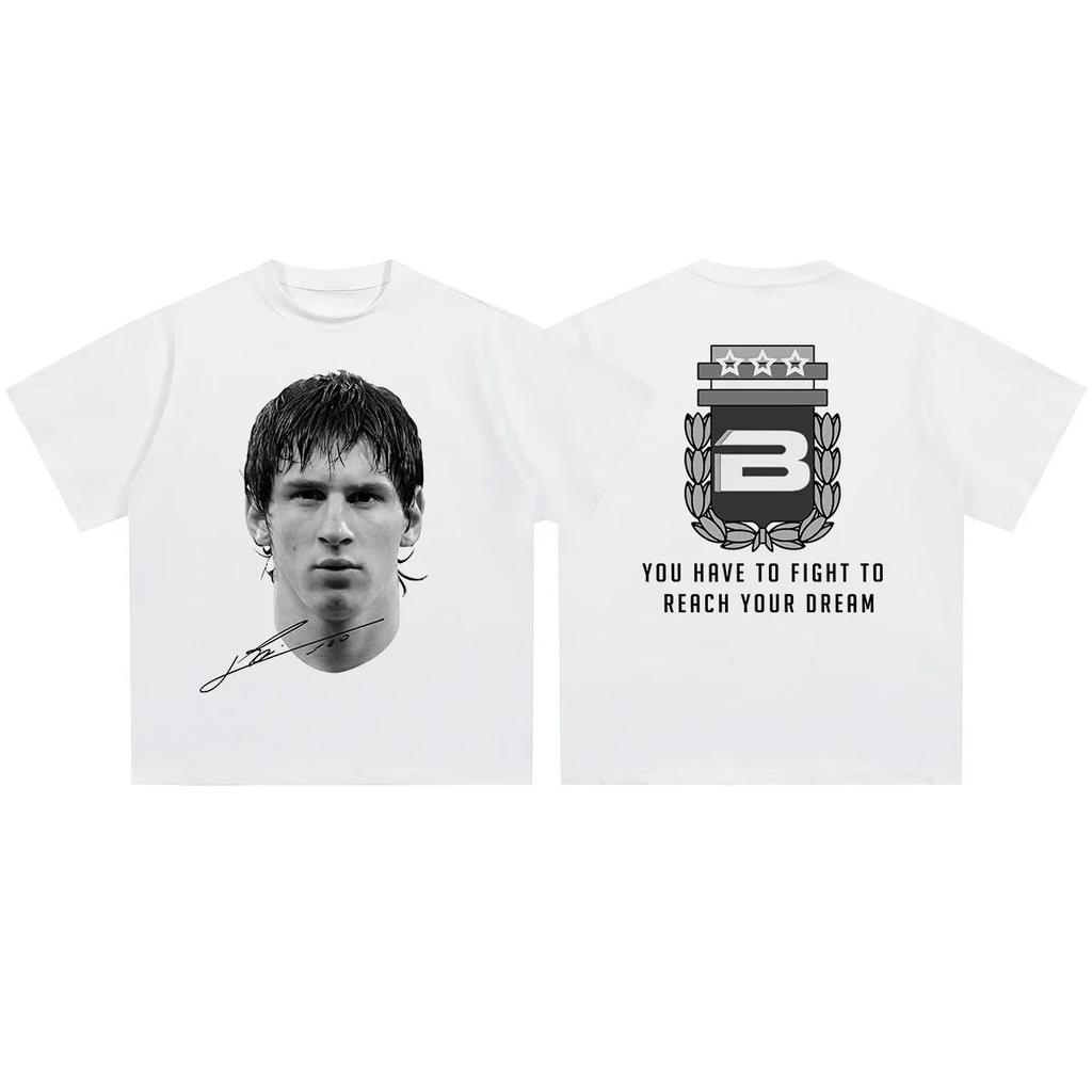 Cristiano Ronaldo Neymar Star del Football Americano Stampa Cotone Maglietta a Maniche Corte Abbigliamento Donna Stampa Moda Uomo T-shirt Oversize