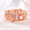 Vintage Inlaid White CZ Flower Women's Ring Creativity Gold Color Hand Carving Daily Wear Party Jewelry Anniversary Gift