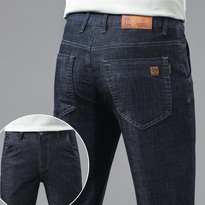 Men's jeans summer thin straight leg trendy thin and breathable new dad wear business casual pants