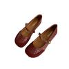Zhike~ Round Head Shallow Mouth Single Shoes Girl 2025 Spring Korean Version Retro Fairy Casual Doudou Shoes Mary Jane Shoes