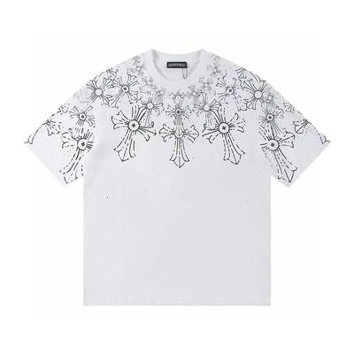 W361 CHROME HEARTS Sommer 2026 Neu Hochwertige Baumwolle Rundhals Locker Große Größe Herren und Damen T-Shirt Partner T-Shirt
