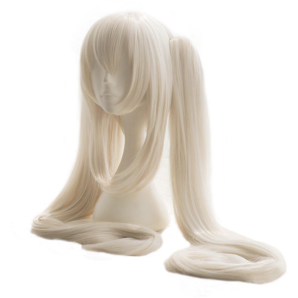 

cosplay wig from The Second with twin tails and long costume wig 2 bonus items Heat-resistant Castle, ivory, bun, hair, + коричневый