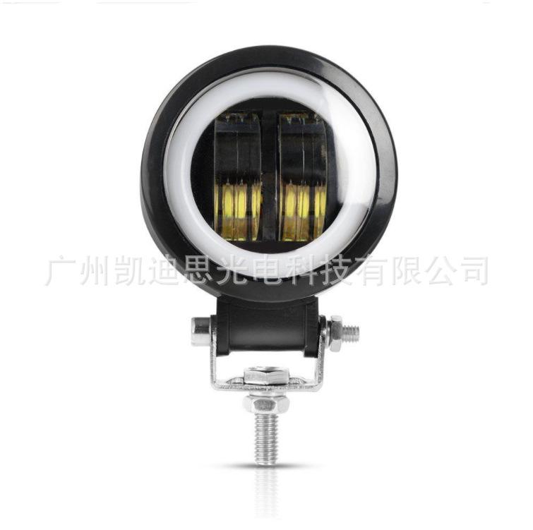 2/1Pcs 12V-80V Waterproof Round Angel Eyes LED Light Portable Spotlights Motorcycle Offroad Truck Driving Car Boat Work Light