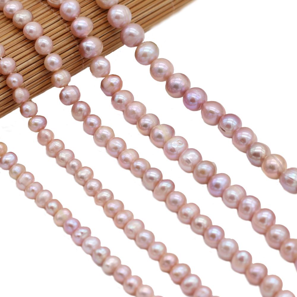 1 Filo, Perle d'Acqua Dolce Naturali AA, Perle Rotonde Fatte a Mano per Collane Fai-da-Te, Materiali per la Creazione di Gioielli 36cm