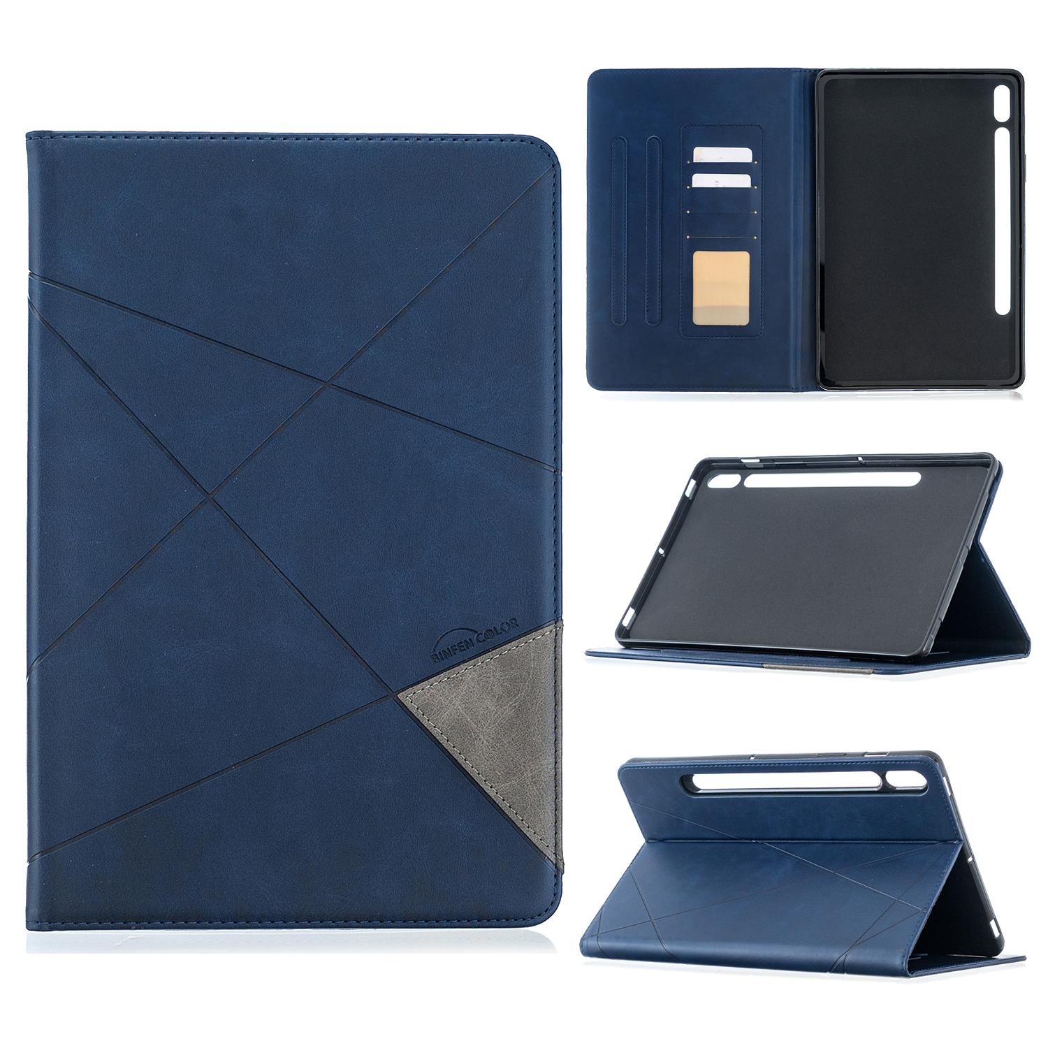 Hülle für Samsung Galaxy Tab S7 11 Zoll (2020) (SM-T870/T875/T876) Business-Folio-Cover aus hochwertigem PU-Leder mit Kartenfach für mehrere Betrachtungswinkel Samsung Tab S7 11'' 2020 blau