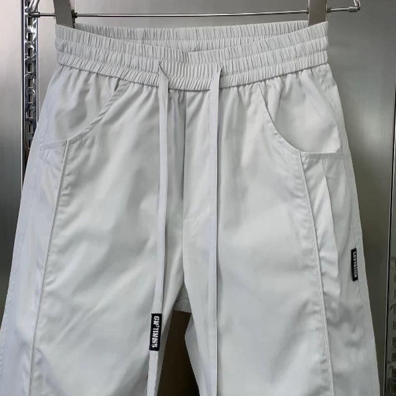 Summer men's straight casual pants thin solid color splicing breathable quick-drying trousers fashion trend loose sweatpants