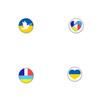 Unisex Ukraine Flag Button Badge For Accessories
