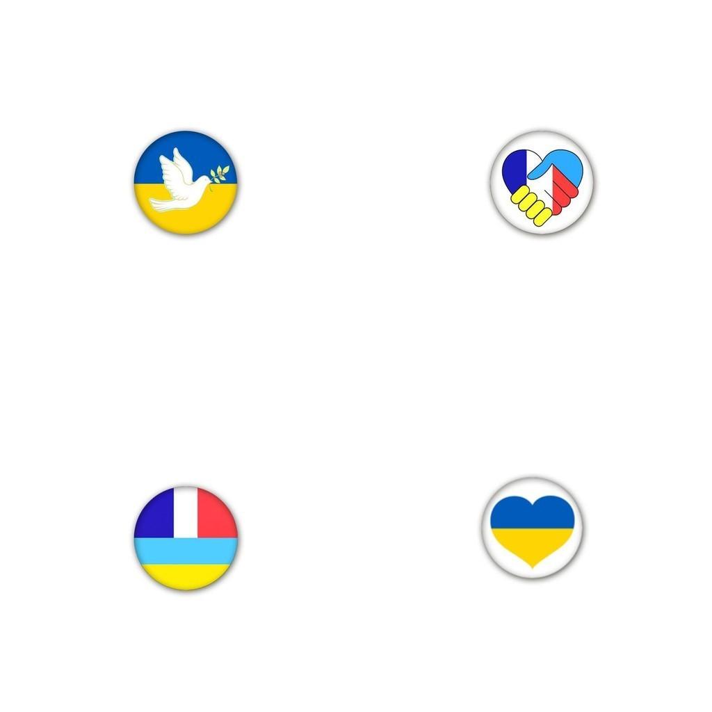 Unisex Ukraine Flag Button Badge For Accessories
