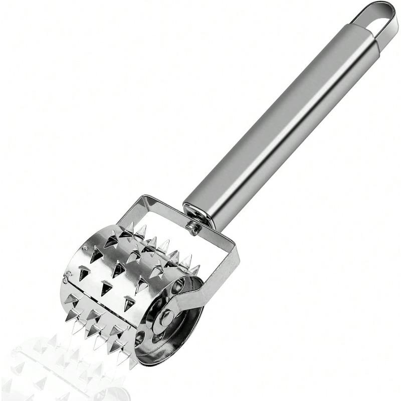 Professional Stainless Steel Meat Tenderizer - Silver Mallet for Steaks,Pork Chops&Marinated Meats, Heavy-Duty Drum Pounder Tool