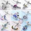 New 925 Silver Charms Beads Pendant Devil's Eye Blue Zircon Charms For Original Bracelet Charms DIY Jewelry Gift