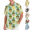 Herren Hawaiianhemd Kurzarm Knöpfe Casual Locker Atmungsaktiv Urlaubs Strandhemd Leichtes Sommer Oberteil