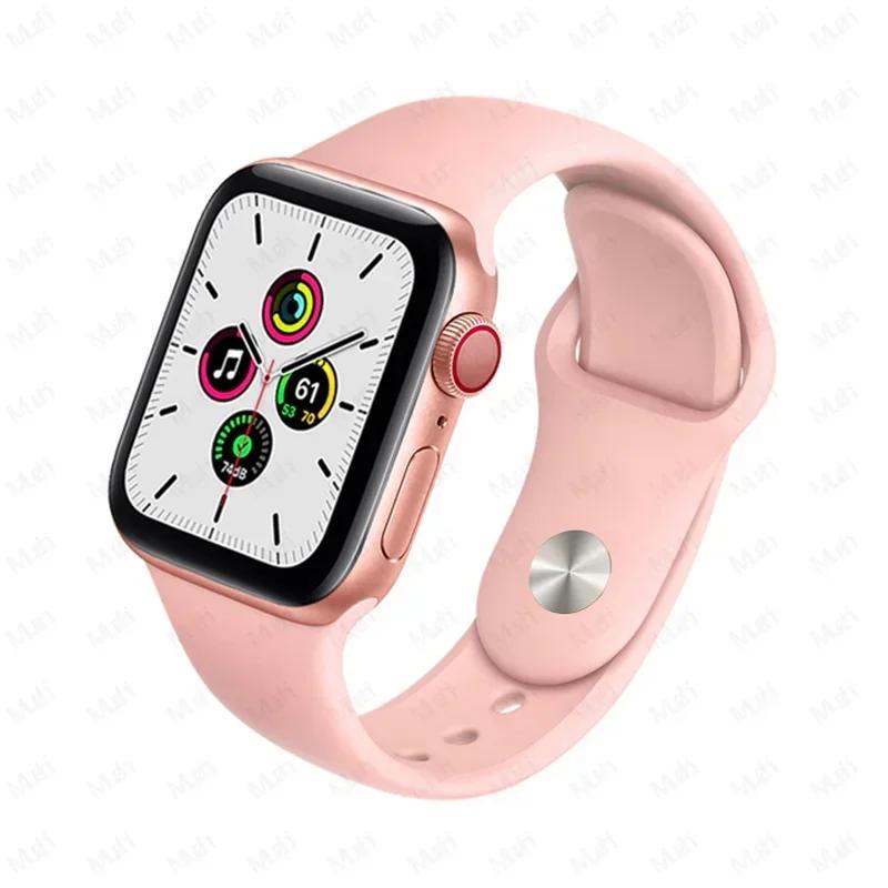 Silicone Strap For Apple Watch Band 44mm 40mm 45mm 42-38-41mm original 1:1 bracelet iwatch series 8 7 se 3 4 5 6 9 ultra 2 49mm