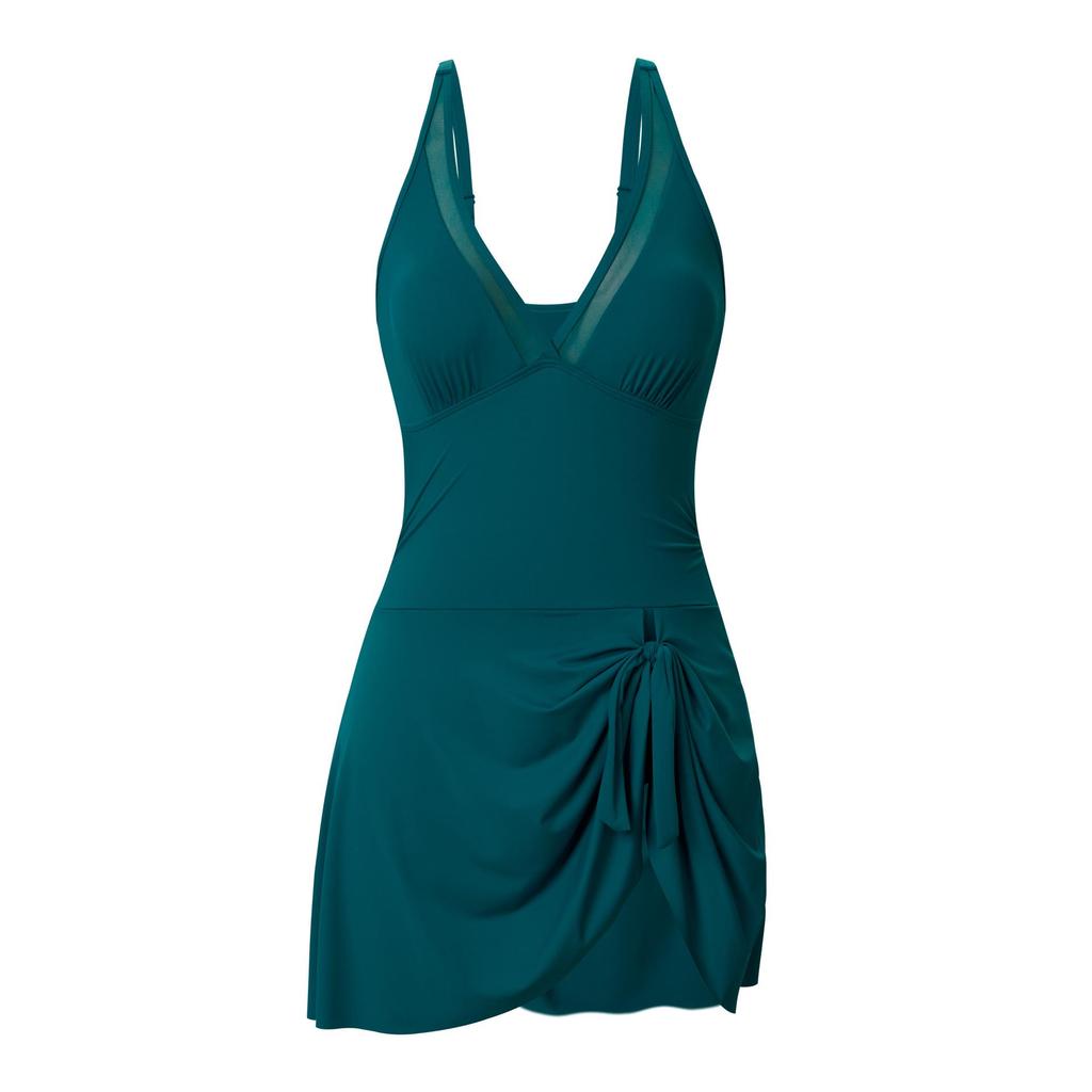 2025 Bestseller Conservative Solid Color Women's One-Piece Swimsuit - European and American Style