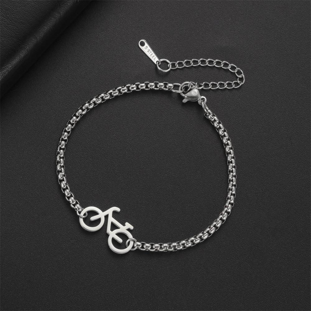 

My Shape Bicycle Bracelets Cycling Sports Women Men Gifts Stainless Steel Pendant Foot Chain Hand Chain Anklets Bangle Jewelry 17cm