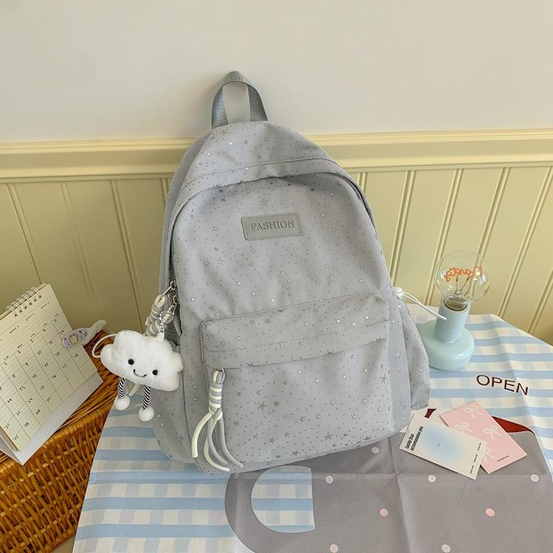 Schoolbag Japanese Ins New Fresh and Sweet Star Schoolbag Large Capacity Lightweight Backpack Junior High School Student Backpack