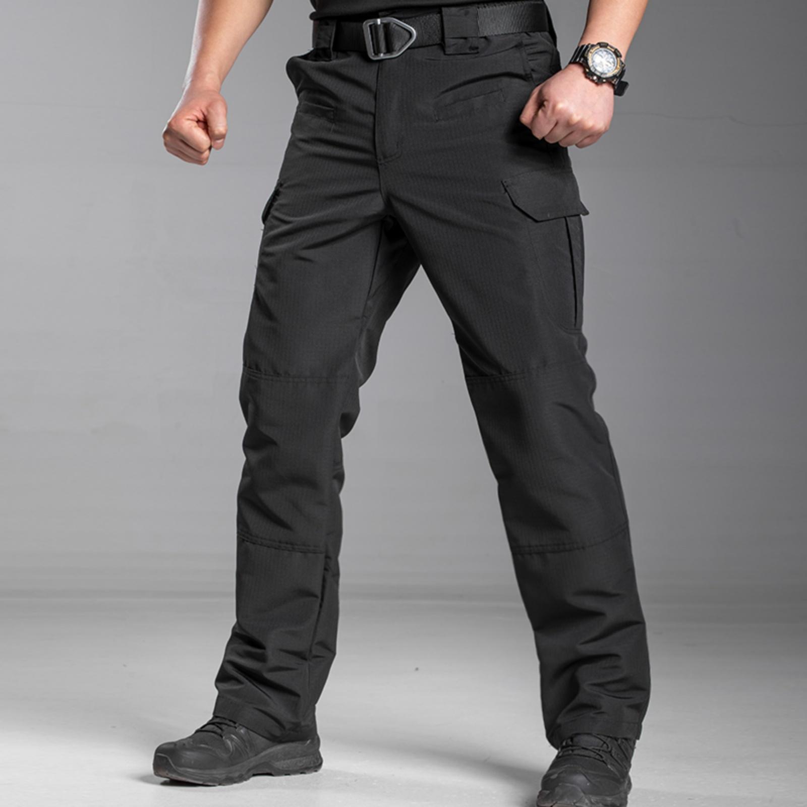 Мужские брюки Ripstop Карго Рабочие брюки с множеством карманов Водостойкие Дышащие для туризма кемпинга путешествий рыбалки строительства L чёрный